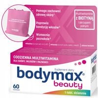 BODYMAX BEAUTY włosy, skóra, paznokcie WITAMINY skrzyp polny BIOTYNA 60 szt