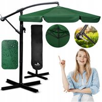 Parasol ogrodowy duży składany z wysięgnikiem pokrowiec 6 segmentów Ø 350cm