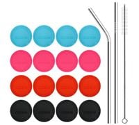 Silikonowe podstawki pod kubki 16szt i słomki 2szt