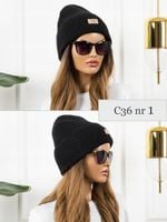 CZAPKA damska BEANIE prążkowana MODNA zimowa CIEPŁA wywijana PREMIUM