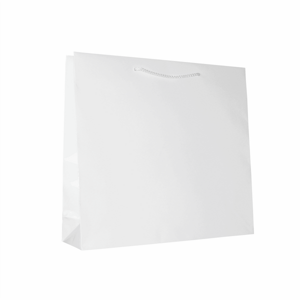 Torba laminowana  38 x 10 x 35 cm, biała błysk zdjęcie 1