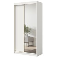 Szafa wysoka przesuwna z lustrem Fiore Plus 2D1L 120 Biała/Złoty