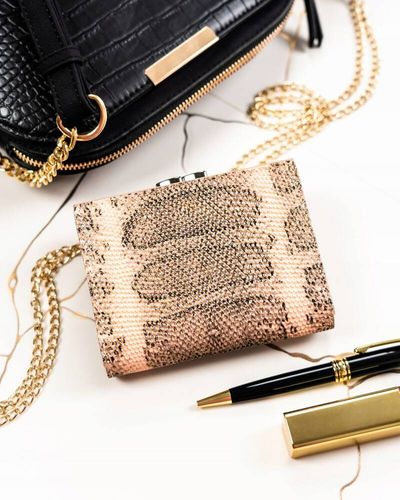 mały, skórzany portfel damski na zatrzask i bigiel - lorenti na Arena.pl