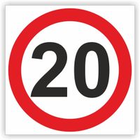 ZNAK DROGOWY Ograniczenie prędkości 20 km b33 60cm