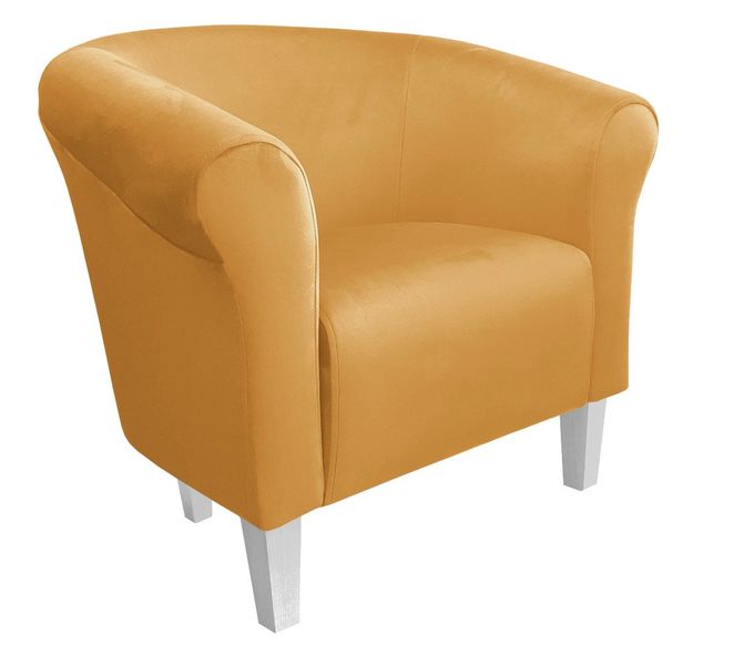 Fotel Milo nogi białe miodowy MG15 zdjęcie 1