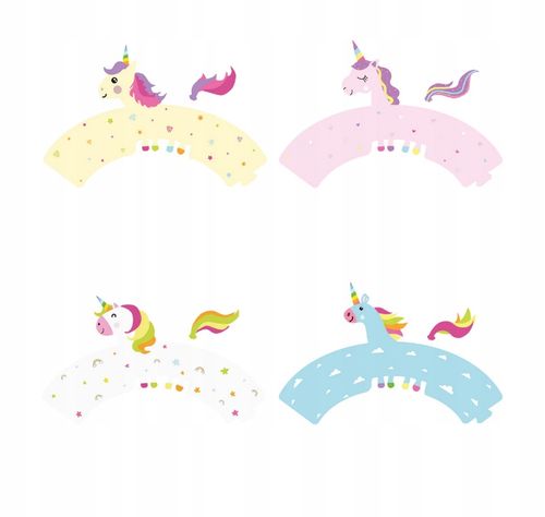 PAPILOTKI OWIJKI do babeczek Jednorożce 8 szt na Arena.pl