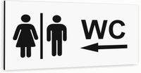 Tabliczka aluminiowa BIAŁA nierdzewna WC NADRUK UV Tablica informacyjna
