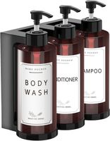 Uchwyt Ścienny na Dozowniki Mydła 3 Szt Czarny Plastik Organizer Łazienka