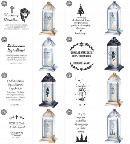 Luksusowy znicz personalizowany cytat grawer z napisem dedykacją inicjałami na Arena.pl