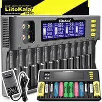 UNIWERSALNA ŁADOWARKA OGNIW AKUMULATORÓW AA AAA BATERII 12 KANAŁÓW LCD