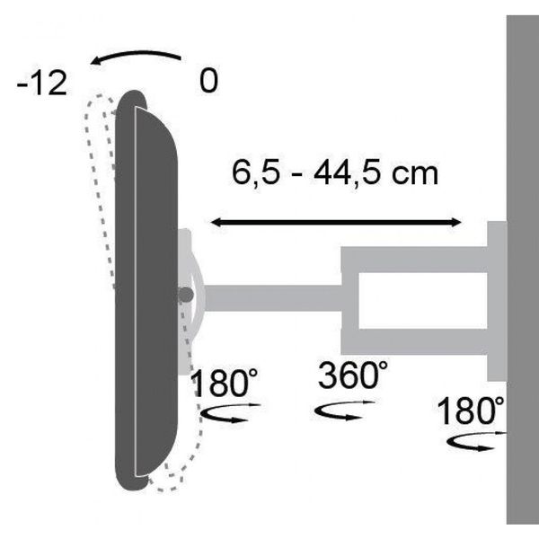 Uchwyt ścienny Techly 19"-37", 25kg obrotowy zdjęcie 10