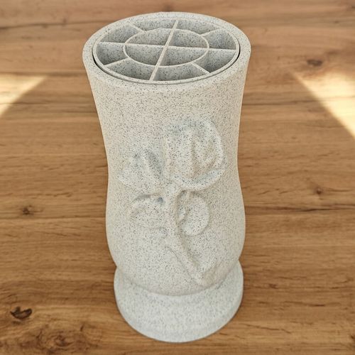 Wazon Nagrobny, Wazon na cmentarz Memorial Rose - Biały Marmurek na Arena.pl