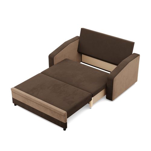 Sofa rozkładana, mikrofaza, AURELO, 148x87x90 cm, brąz | TYLETEGOTU na Arena.pl