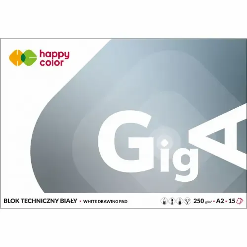 BLOK TECHNICZNY A2 15K 250G GIGA BIAŁY HAPPY COLOR na Arena.pl
