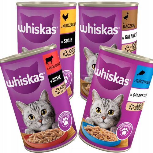 Whiskas Mix Smaków Mokra Karma Dla Kota Adult 24x400g Puszki Whiskas 9,6kg na Arena.pl