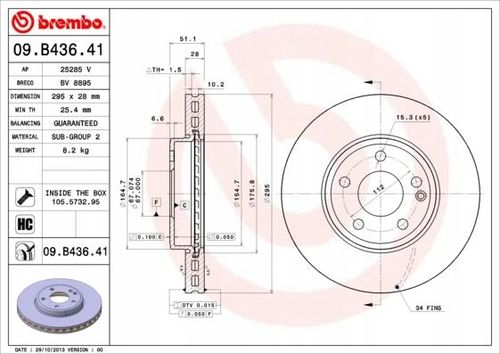 TARCZA HAM PRZOD 295X28 V BREMBO na Arena.pl