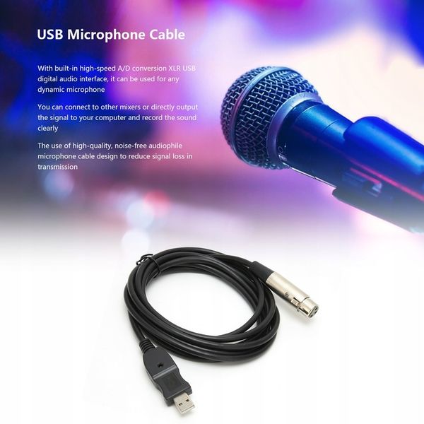 KABEL ADAPTERA USB MĘSKI NA XLR ŻEŃSKI 3 METRY zdjęcie 5
