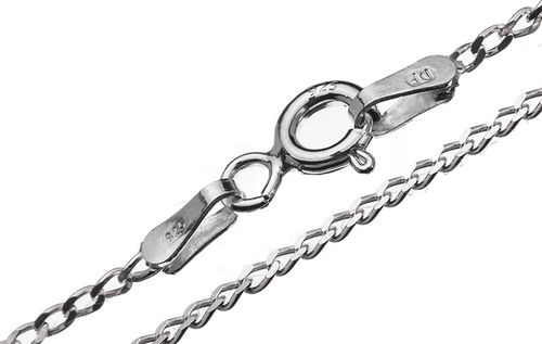 SREBRNY DELIKATNY ŁAŃCUSZEK PANCERKA DIAMENTOWANA model 04 długość 45cm na Arena.pl