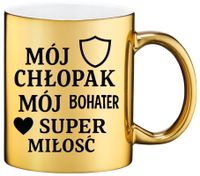 Złoty kubek premium z dedykacją wyjątkowy prezent Dzień Chłopaka