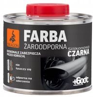 Farba Żaroodporna 500ml CZARNA Do Kominków Grilli Rur Wydechowych do