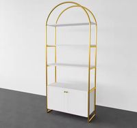 Regał biało-złoty owalny 190x30x80