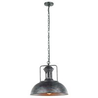 LAMPA wisząca NADIA MDM-2647/1 GR+BK Italux industrialna OPRAWA metalowy ZWIS kopuła szara