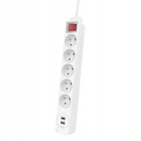 Listwa zasilająca Hama 5 Gniazd + 2xUSB A/C Power Delivery Quick Charge3.0