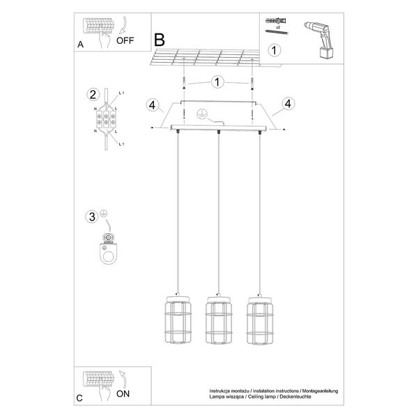Lampa wisząca GOTTO 3L zdjęcie 9