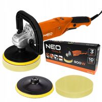 NEO POLERKA SAMOCHODOWA MIMOŚRODOWA 900W 150mm REGULACJA OBROTÓW +3 KRĄŻKI