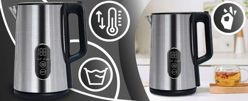 CZAJNIK ELEKTRYCZNY BEZPRZEWODOWY DOTYKOWY 1800W REGULACJA TEMPERATURY 1,8L na Arena.pl
