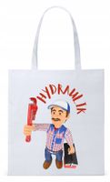Dla Hydraulika Prezent Torba Eco Biała Shopper Z Nadrukiem Ze Zdjęciem