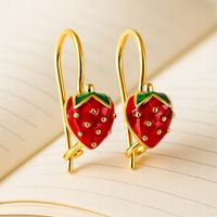 Złote Kolczyki 925 Kolorowe Truskawki dla dzieci