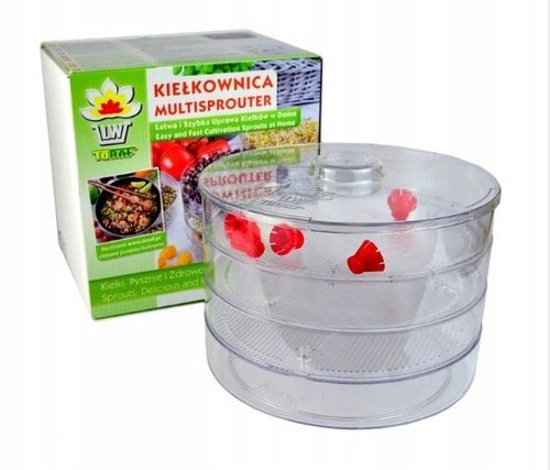 KIEŁKOWNICA 3 SZALKI + 10 opakowań nasion - KIEŁKI na Arena.pl