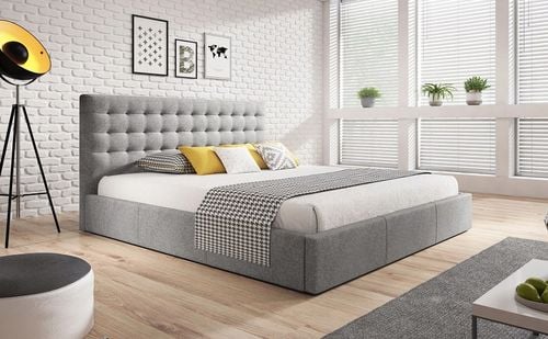 ŁOŻKO TAPICEROWANE VERO Z PODNOSZONYM STELAŻEM POJEMNIKIEM POŚCIEL 160x200 na Arena.pl