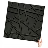 Kaseton Ścienny Sufitowy 3D Czarny Panele Ścienne 50x50 0,25m2 LINE