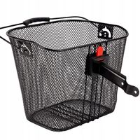 KOSZYK KOSZ METALOWY ROWEROWY NA ROWER PRZEDNI Z UCHWYTEM CLICK CZARNY DUŻY