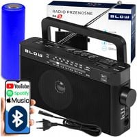 RADIO PRZENOŚNE AM/FM KUCHENNE BUDOWLANE BLUETOOTH AKUMULATOR USB AUX