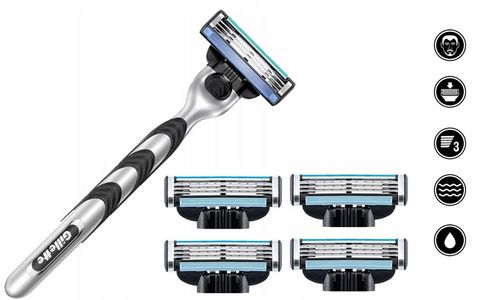 MASZYNKA DO GOLENIA GILLETTE MACH 3 + 5 ZAPASOWYCH OSTRZY GILLETTE MACH3 na Arena.pl