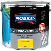 NOBILES CHLOROKAUCZUK EMALIA DO METALU BETONU ŻÓŁTY WYSOKI POŁYSK 10L