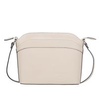 VERA PELLE torebka damska skórzana listonoszka z paskiem V575 kremowa