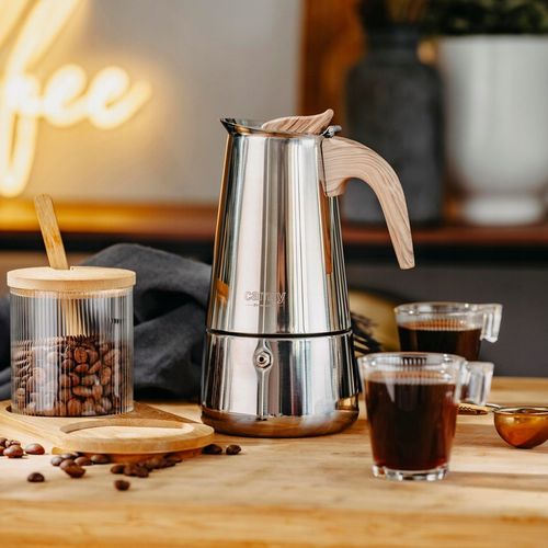 Kawiarka Zaparzacz do kawy 320ml Działa na indukcji, Gaz, Stalowa Camry na Arena.pl