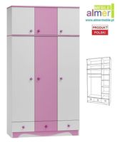 duża szafa z nadstawką MAJA N10+N szafa dla dzieci 120x53 w.227