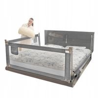 PRIMABOBO Barierka ochronna do łóżka CLASSIC 200x160cm 3 szt Składana