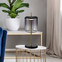 Stołowa LAMPA stojąca DELICE 5026 Rabalux szklana LAMPKA biurkowa skandynawska LED 6W 4000K czarna przydymiona