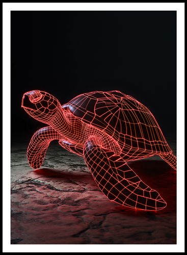 Plakat 64x90cm Neonowy Żółw na Arena.pl