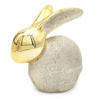 KRÓLIK WIELKANOCNY ZŁOTY BROKATOWY DEKORACJA ŚWIĄTECZNA 12 cm