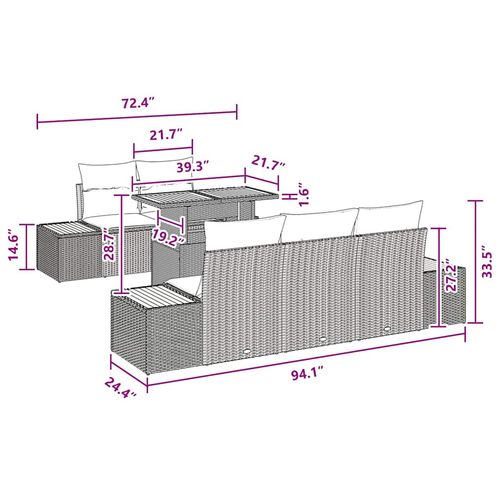 Zestaw do jadalni w ogrodzie z poduszką 9 pcs Czarny i Brązowy na Arena.pl